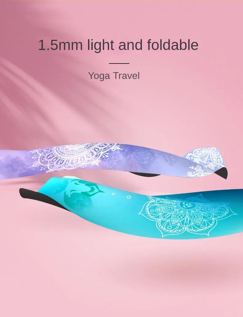 Foldable non-slip Yoga mat towel- Ultra thin, sweat-absorbent & portable for yoga pilates gym