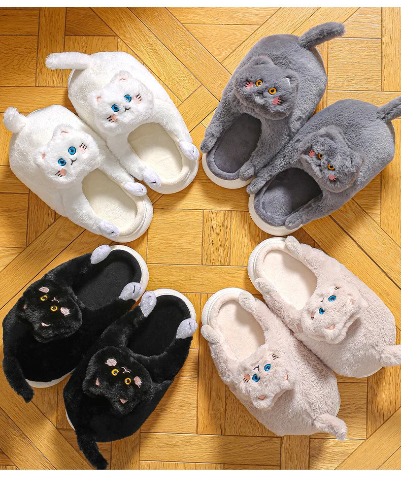 Furry & Warm Cozy Cat Winter Slippers for women extra wither warmth or a special gift