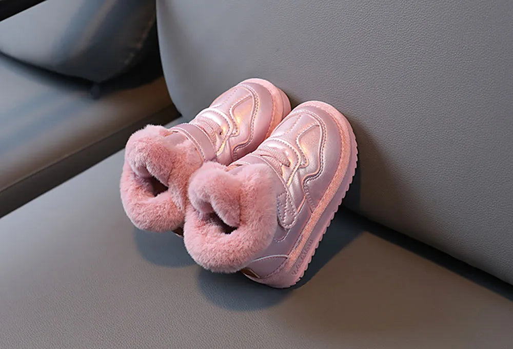 Winter snow Boots for girls with plush for warmth, Anti-Slip comfort, and soft-soled velvet luxury for Kids