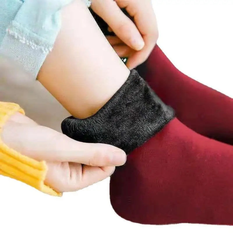 Thermal socks for women winter warm thick fleece wool cotton blend for Snow or home
