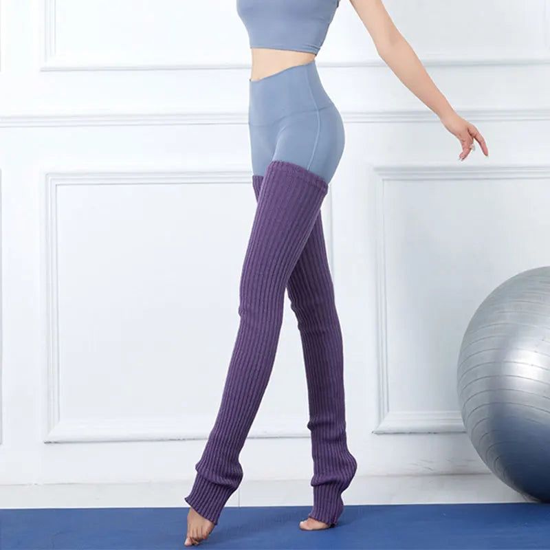 90cm Women's Knee Pile Socks, perfect for yoga, dance, and fitness. These double as leg warmers, offering support and elegance in every movement.