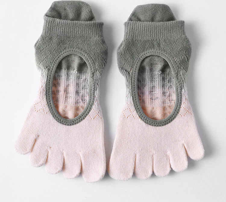 Pilates yoga five toe cotton socks women non-slip silicones low-ankle socks