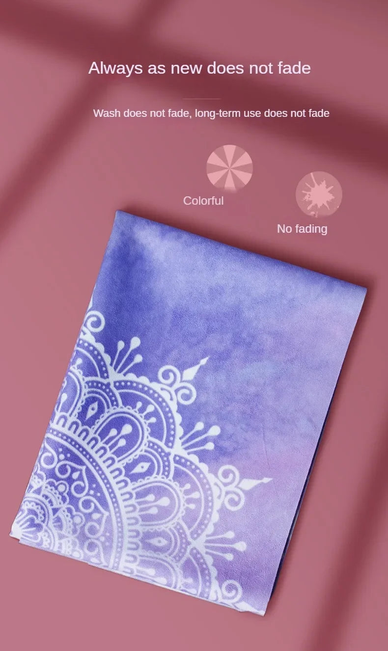 Foldable non-slip Yoga mat towel- Ultra thin, sweat-absorbent & portable for yoga pilates gym