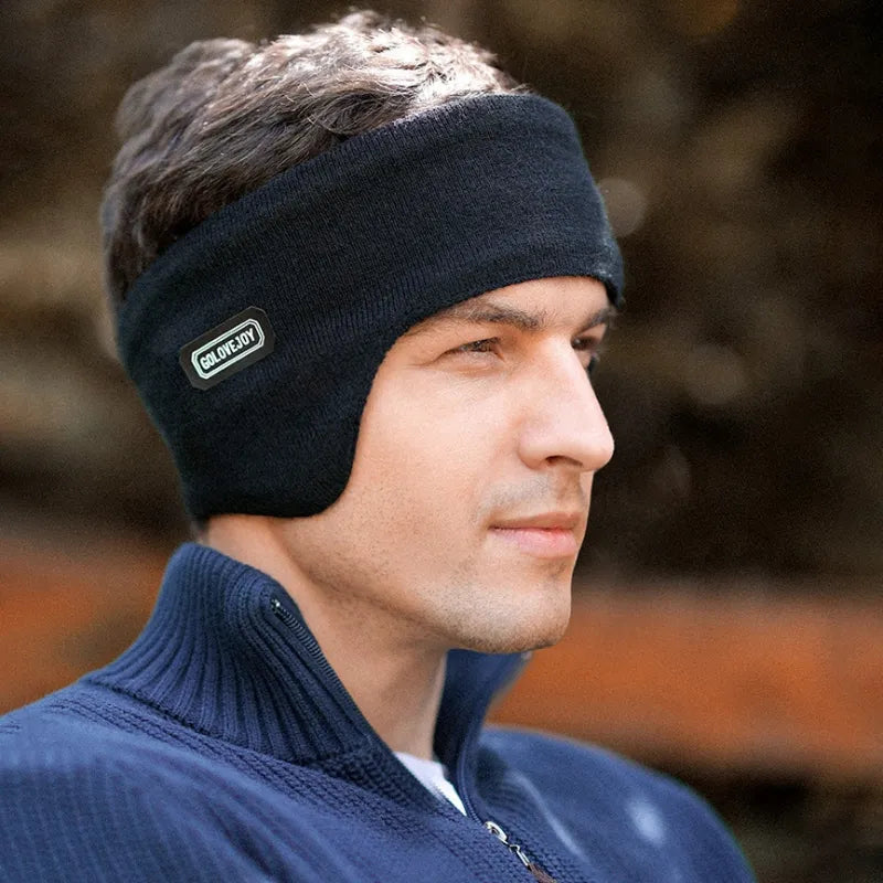 Double Layer Warm Earmuffs Headwear Windproof Ear Warmer for Men in Cycling, Yoga, Running, and Workout for Winter