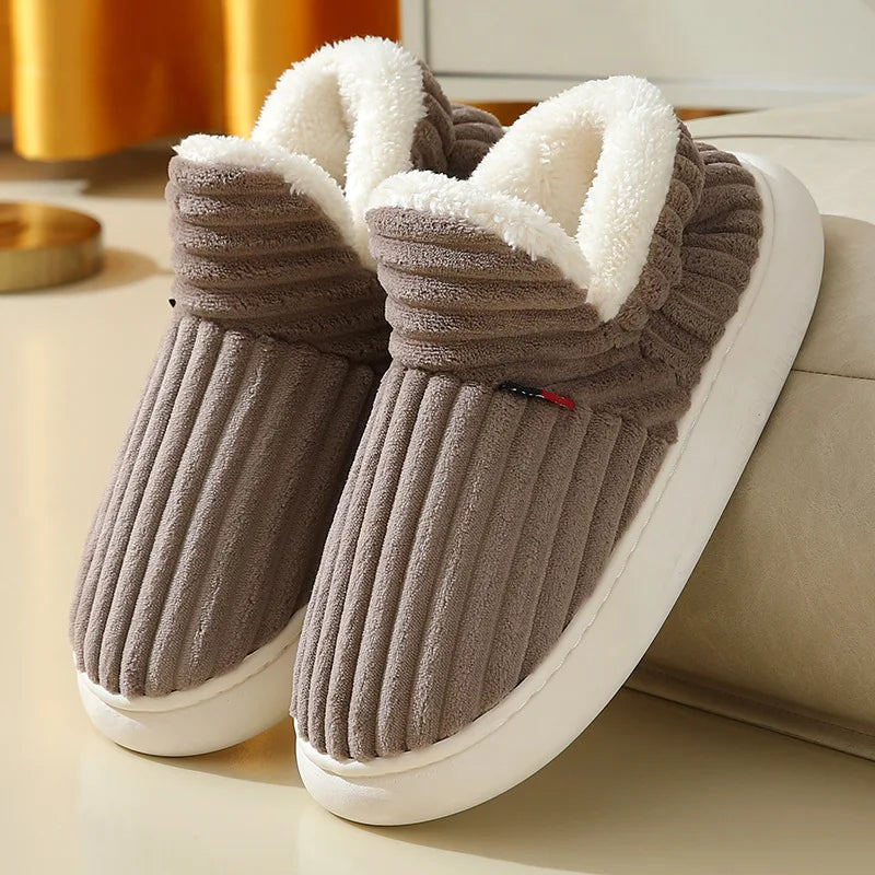 Unisex Cotton Slippers great Winter Plush Shoes, for Casual Warmth & Snowy Days men women