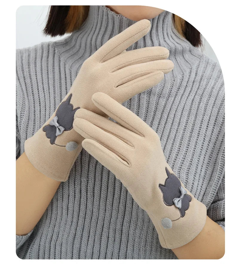 Cozy warm touch Screen-able Gloves for women - Keep warm, stay cute, and conquer every adventure in snow city driving school college