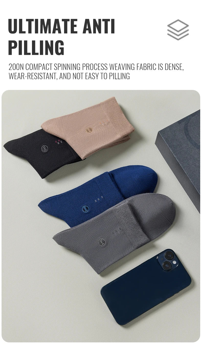 10-Pair set of antibacterial pure cotton men socks for business