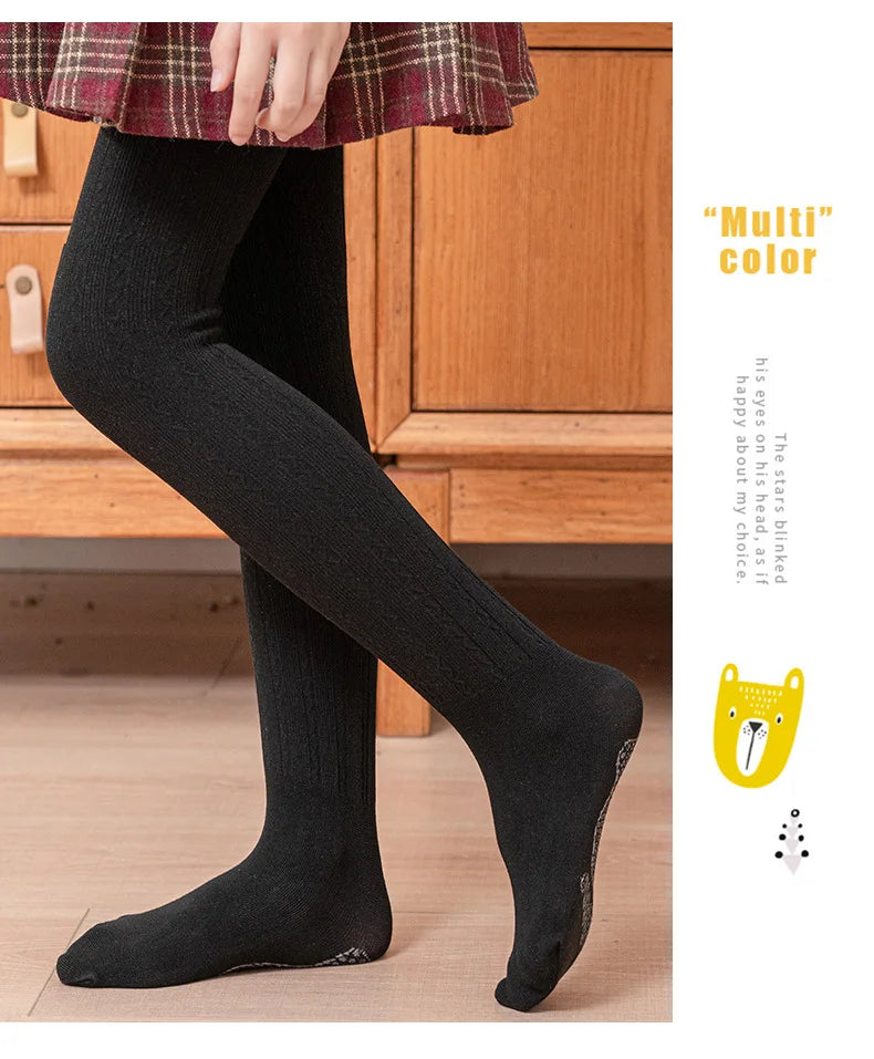 Velvet feel cotton warm Leggings for girls Children's Tights for Autumn Winter Baby long socks girls for school or gift