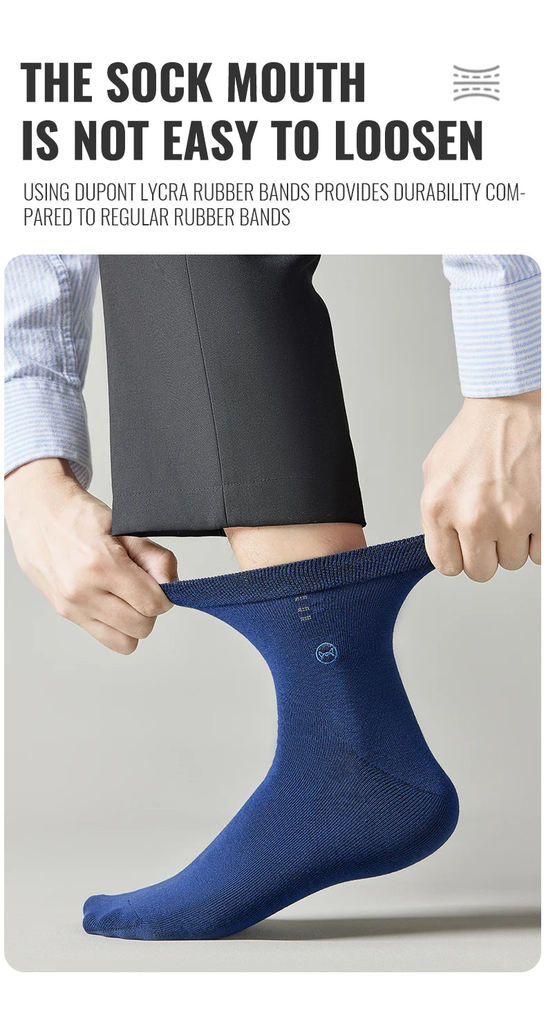 10-Pair set of antibacterial pure cotton men socks for business