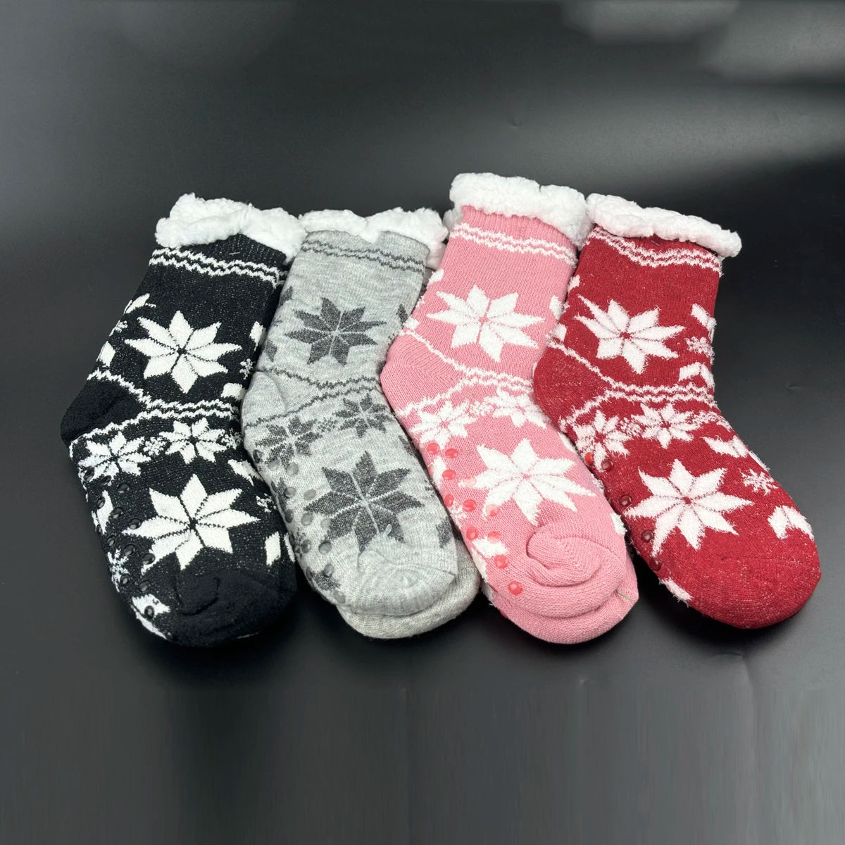 Winter warm socks for women for cozy Christmas holidays, thermal sleeping socks with non-slip grip