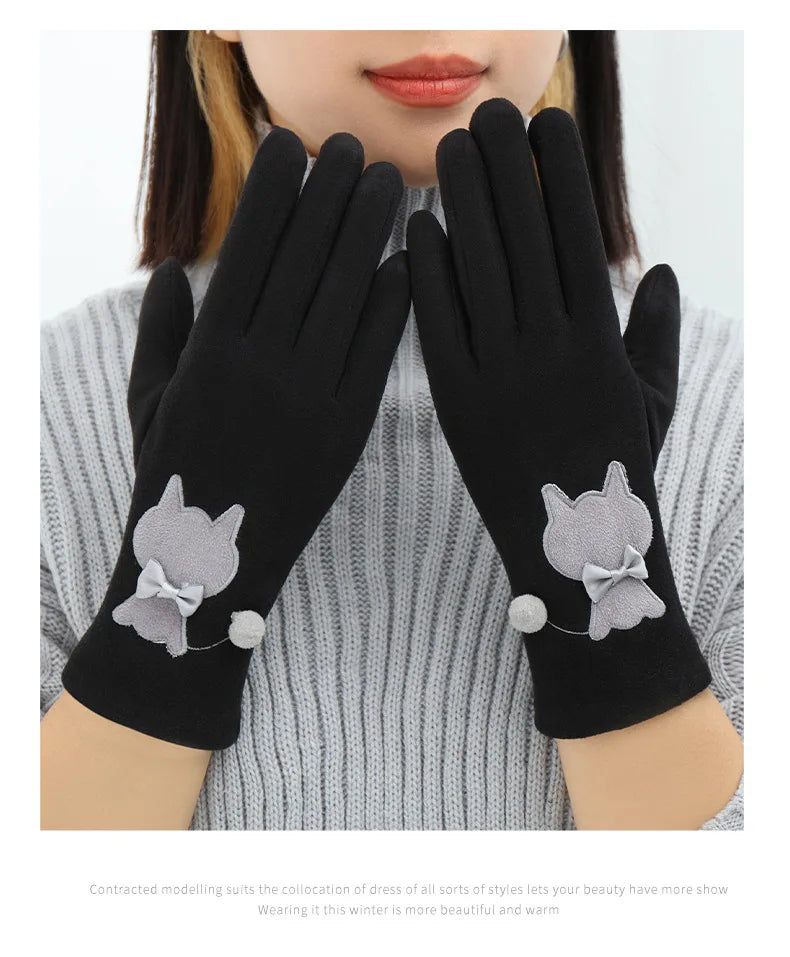 Cozy warm touch Screen-able Gloves for women - Keep warm, stay cute, and conquer every adventure in snow city driving school college