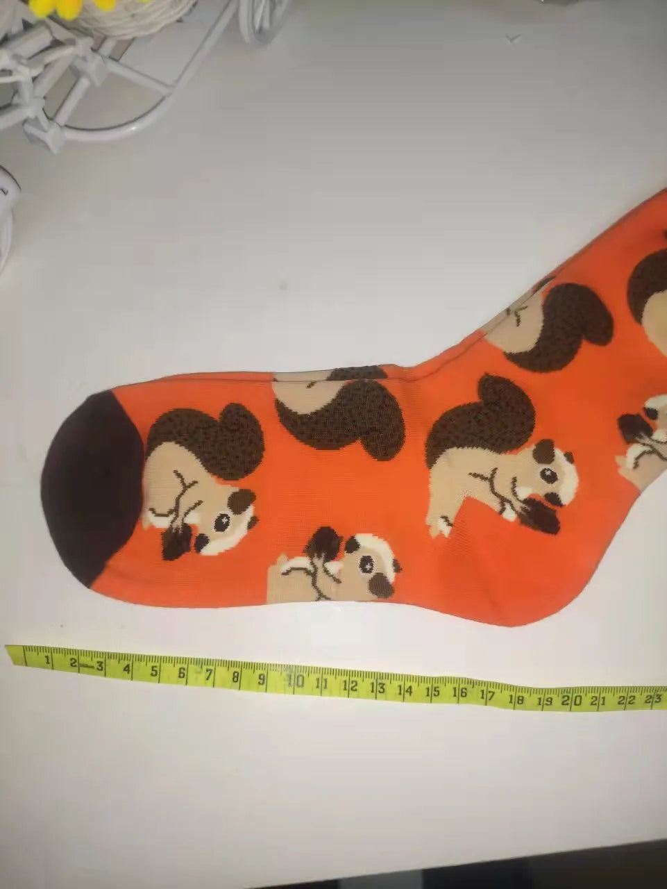 Women's or girl's middle tube cotton socks with animal and plant patterns, a colorful collection