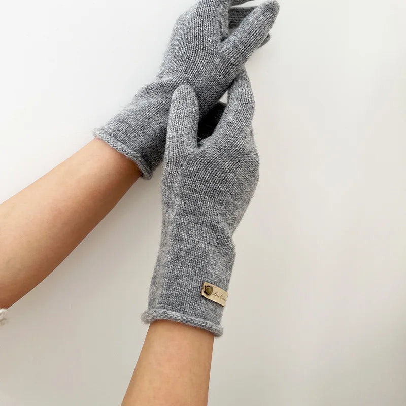 Women's New Pure Cashmere Knitted Gloves for Autumn and Winter Warmth and Exquisite Luxury excellent gift for wife, mother or girlfriend