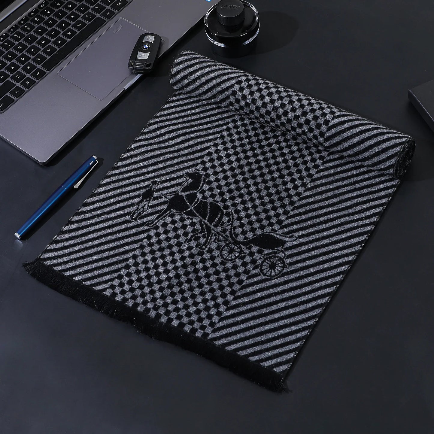 Classic business scarf for men high quality winter warm long shawl luxury gift