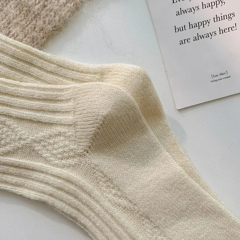Versatile Wool Medium-Tube Socks for Women for Cozy Elegance 6 Pairs set