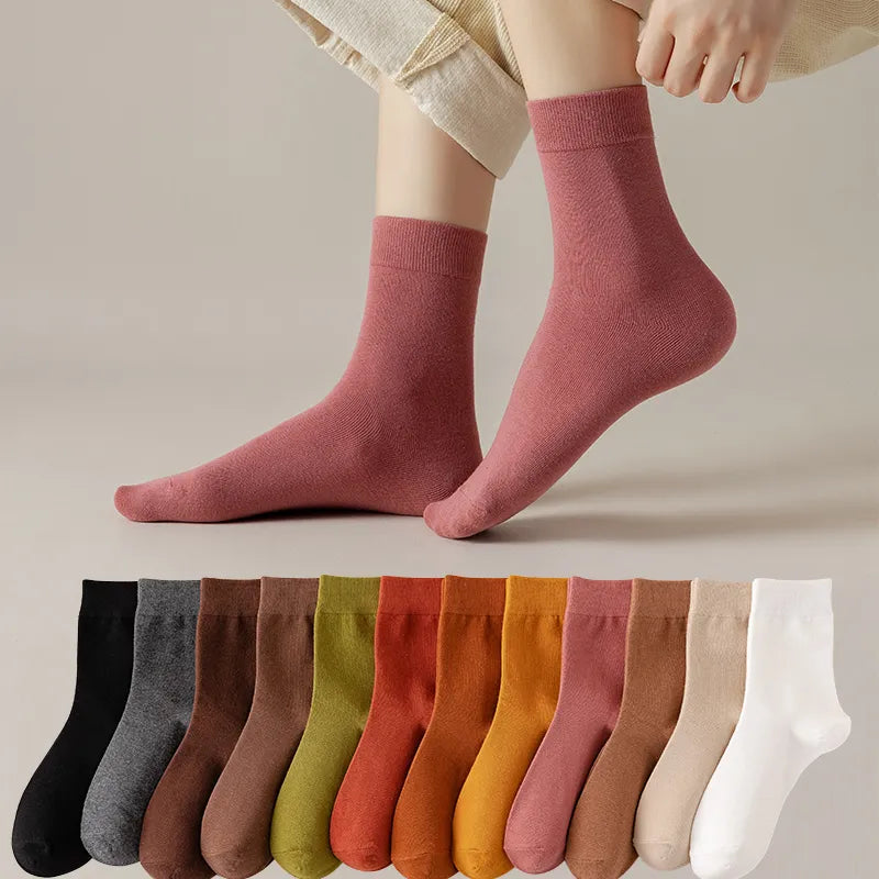 Weiche, dünne Baumwollsocken für Damen für luxuriösen Komfort, 3 Paar-Set