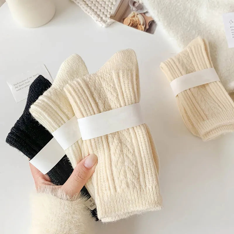 Cozy Cashmere Wool Winter Socks - 3-Pair Set cozy winter warm socks