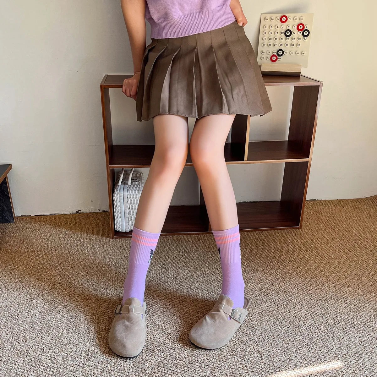 Lila Cartoon-Socken: Enthüllen Sie Ihre innere süße Hexe mit Disney Sanrio Kuromi! Mädchen, Damen, Kinder