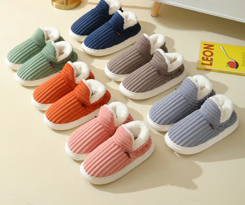 Unisex Cotton Slippers great Winter Plush Shoes, for Casual Warmth & Snowy Days men women