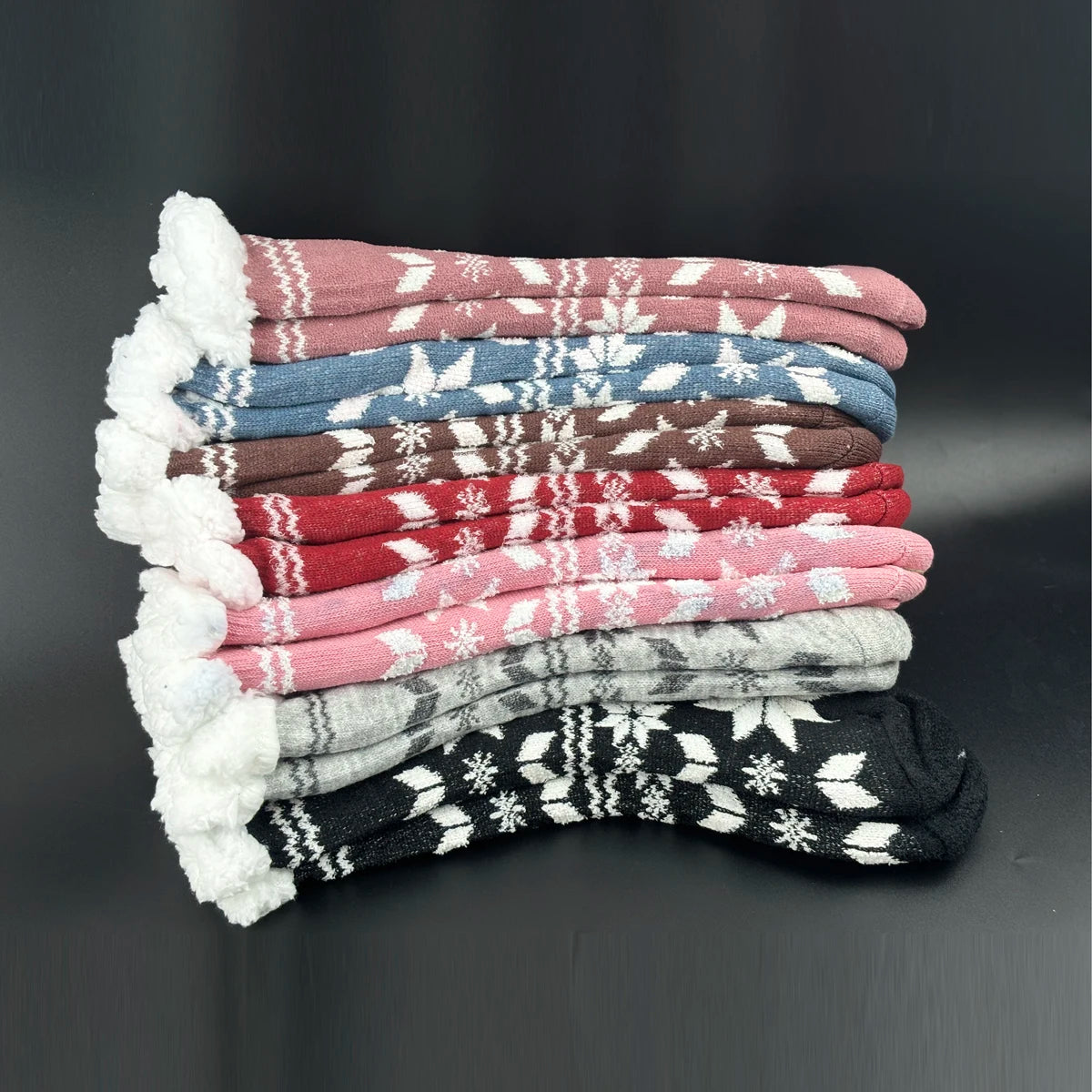 Winter warm socks for women for cozy Christmas holidays, thermal sleeping socks with non-slip grip