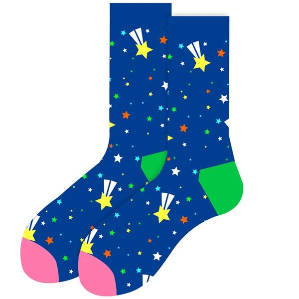 Women's or girl's middle tube cotton socks with animal and plant patterns, a colorful collection