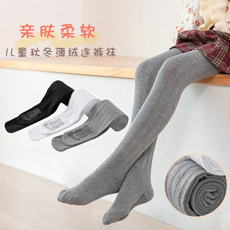 Velvet feel cotton warm Leggings for girls Children's Tights for Autumn Winter Baby long socks girls for school or gift