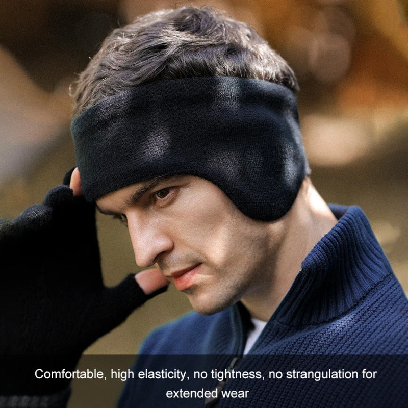 Double Layer Warm Earmuffs Headwear Windproof Ear Warmer for Men in Cycling, Yoga, Running, and Workout for Winter