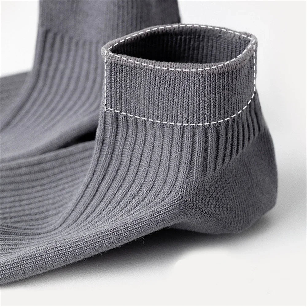 Premium ribbed cotton socks set of 5 pairs of high-quality short low tube sports socks for men and women