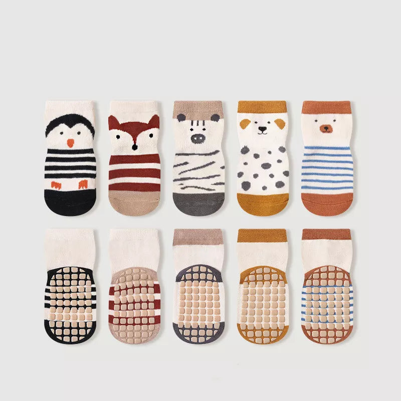 Adorable stripes toddler baby socks have Non-Slip bottom cotton comfort for Girls and Boys newborn to 5 years