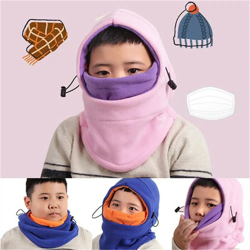Kids' Winter fleece balaclava full face Ski mask with hood