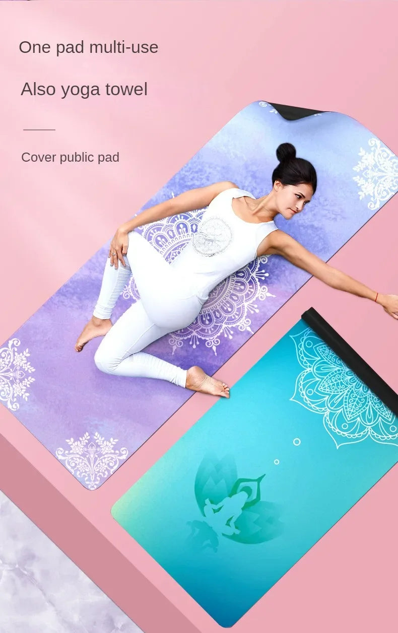Foldable non-slip Yoga mat towel- Ultra thin, sweat-absorbent & portable for yoga pilates gym