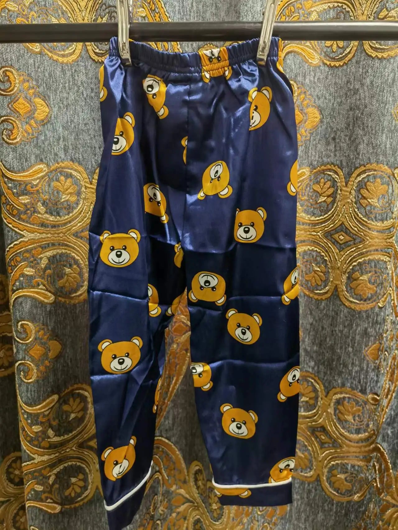 Toddler baby kids silk satin pajamas pyjamas set sleepwear suit boys girls sleep two piece set autumn kids loungewear