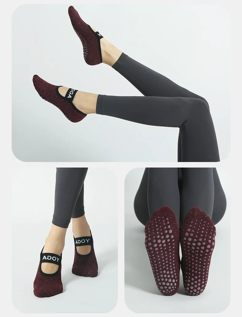 Cotton dot silicone non-slip yoga socks for women - perfect pilates companion, stylish no-show design