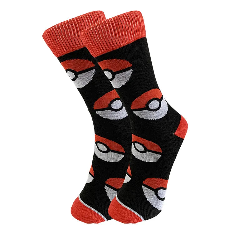 Anime-inspired Gengar & Pikachu pokemon socks for kids men women