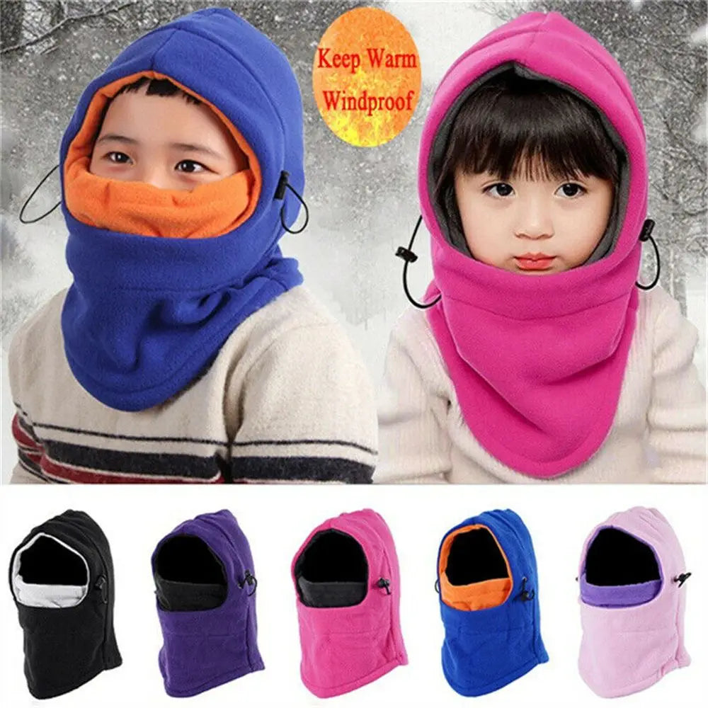 Kids' Winter fleece balaclava full face Ski mask with hood