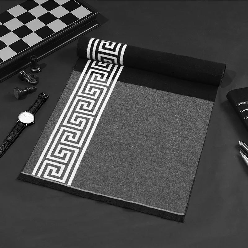 Classic business scarf for men high quality winter warm long shawl luxury gift