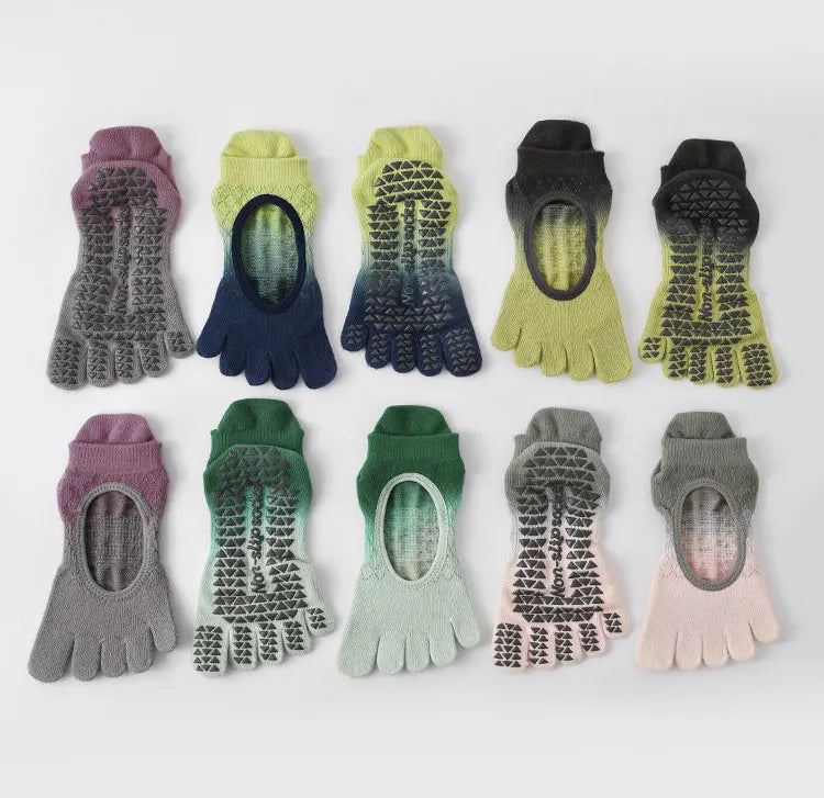 Pilates yoga five toe cotton socks women non-slip silicones low-ankle socks