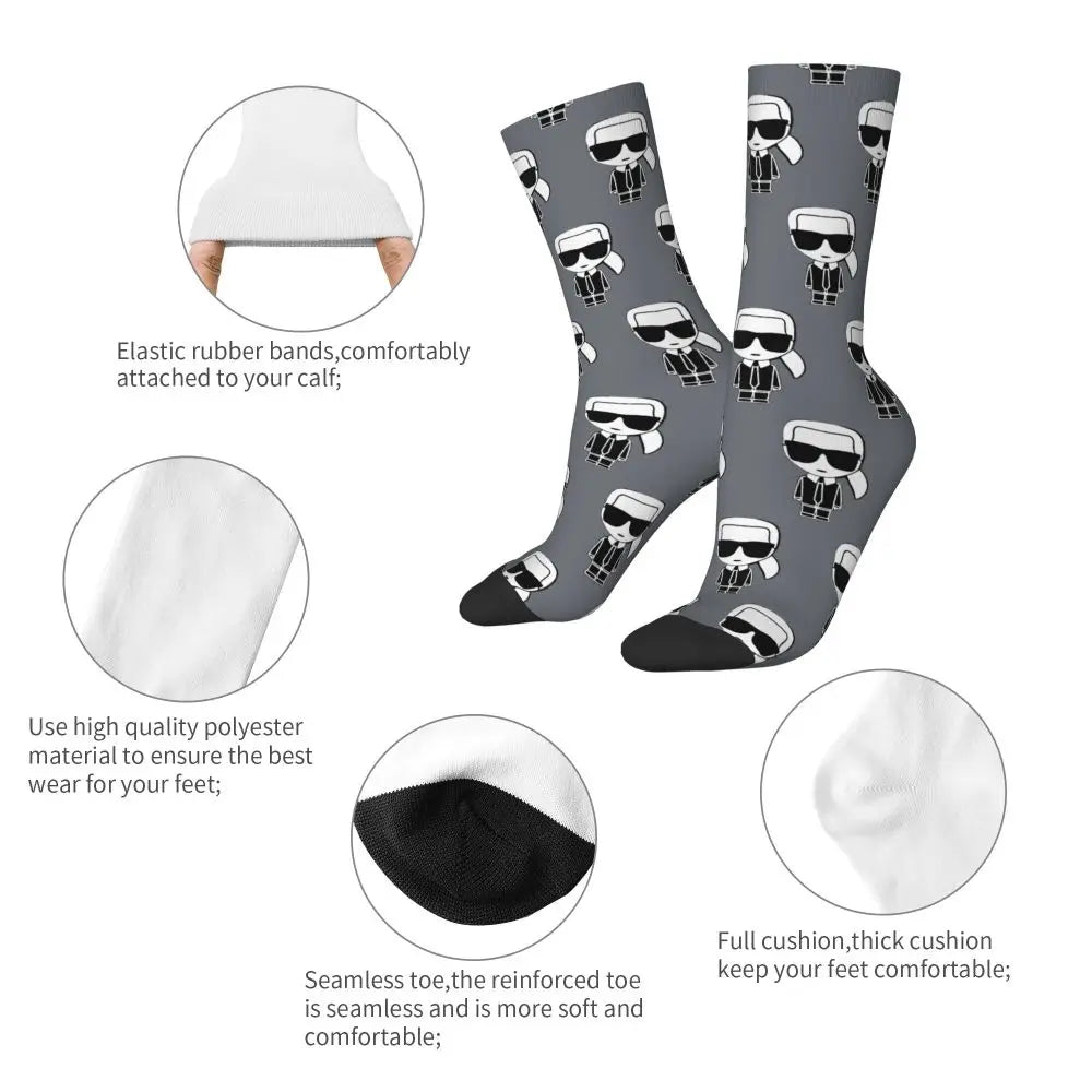 Karl who men's socks cartoon trendy outdoor novelty socks, stylish socks for every season, perfect for gift many colors available