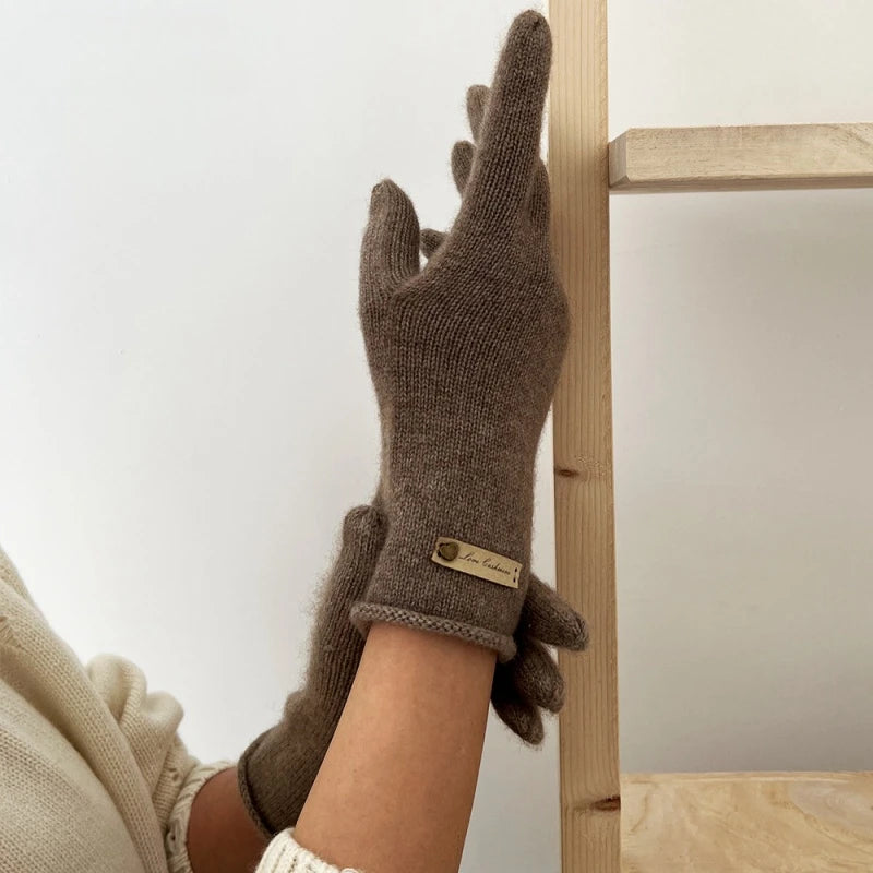 Women's New Pure Cashmere Knitted Gloves for Autumn and Winter Warmth and Exquisite Luxury excellent gift for wife, mother or girlfriend