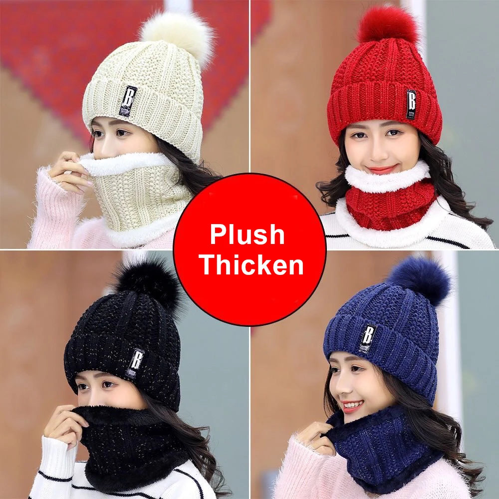 Elegant Women's Winter Knitted Scarf and Hat Set, Ensuring Warmth and Style in Cold Climates