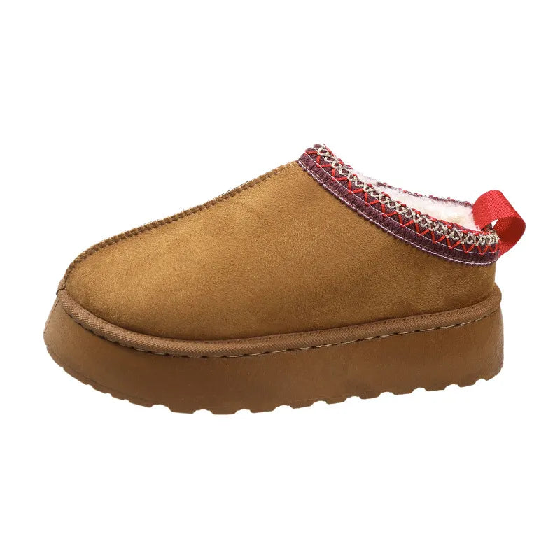 Winter cozy soft warm snow Boots slippers Cozy, Thick-Soled Half Slippers for Women