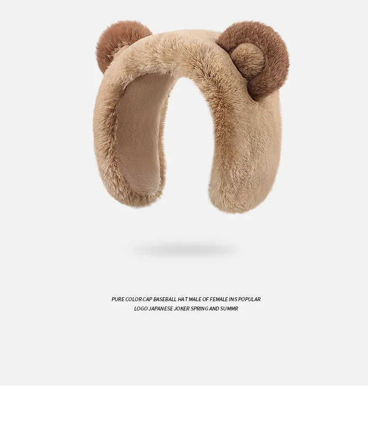 womens or kids earmuffs cartoon little bear warm headbands for winter ear protector