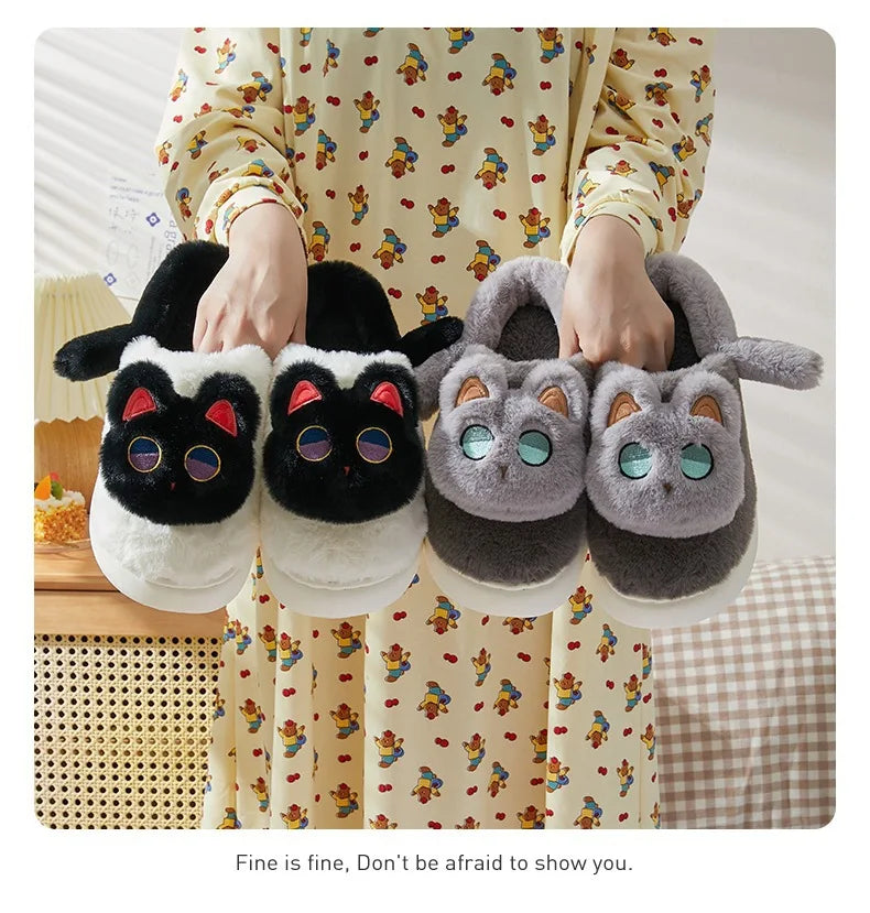 Furry & Warm Cozy Cat Winter Slippers for women extra wither warmth or a special gift
