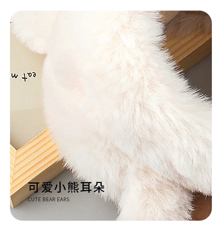 womens or kids earmuffs cartoon little bear warm headbands for winter ear protector