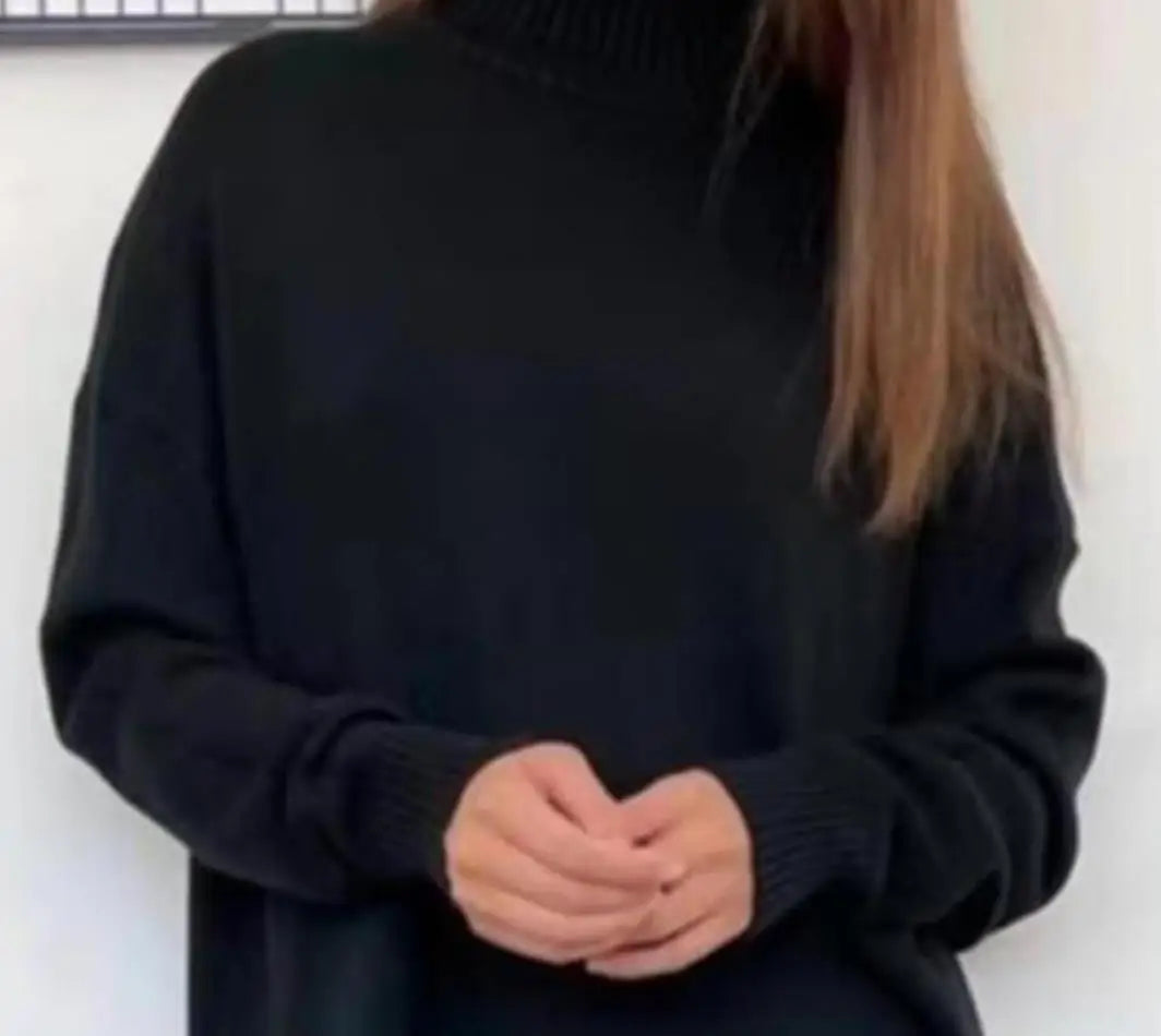 Cozy knitted winter pajama pyjama tracksuit set turtleneck sleepwear loungewear for Women
