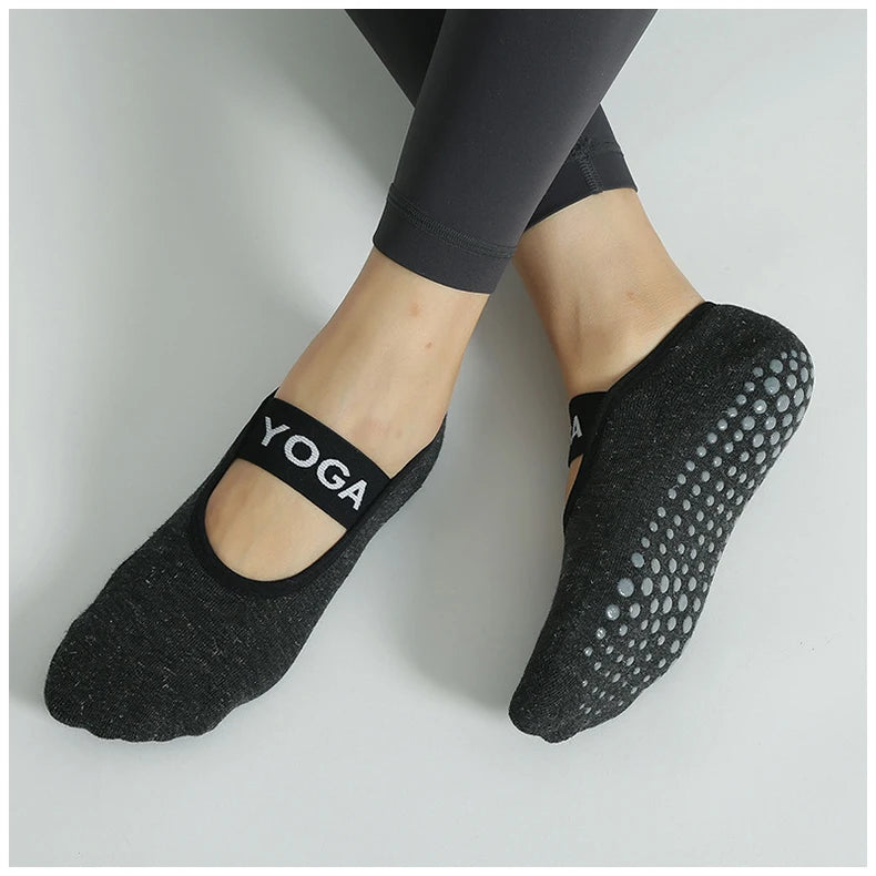 Cotton dot silicone non-slip yoga socks for women - perfect pilates companion, stylish no-show design
