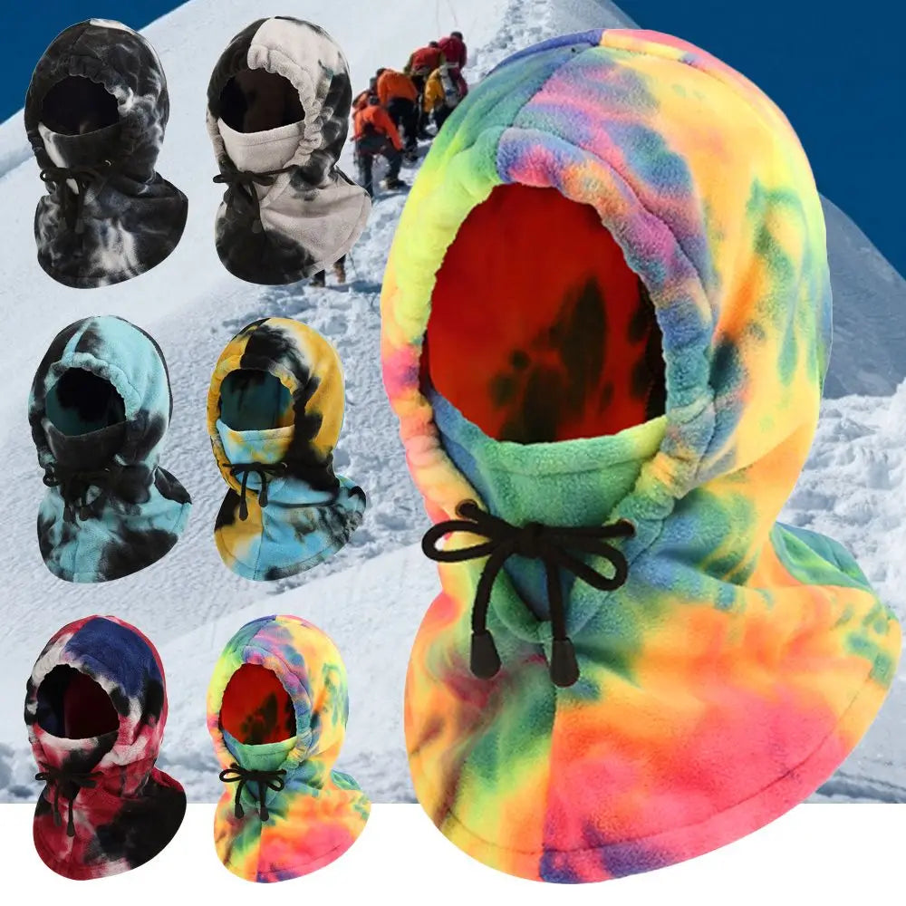 rainbow warmth: for skiing snowing winter cycling thermal scarf, cap, and balaclava set