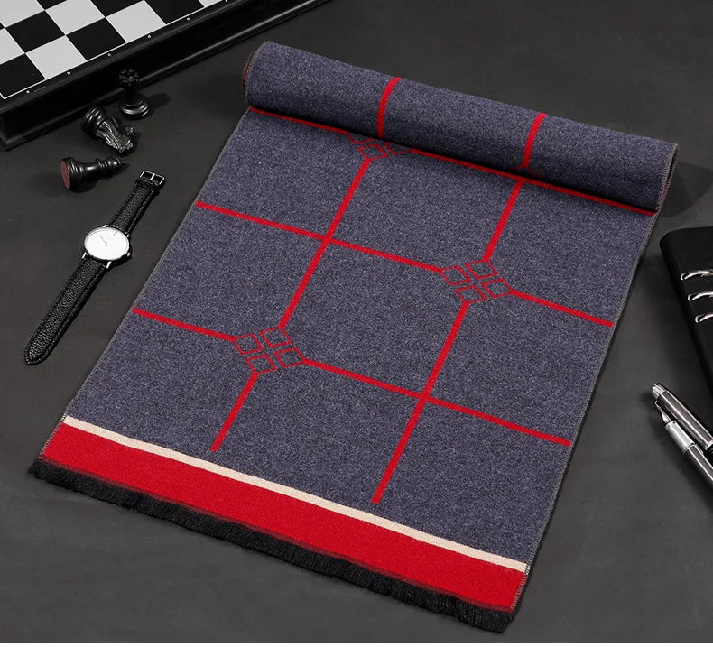Classic business scarf for men high quality winter warm long shawl luxury gift