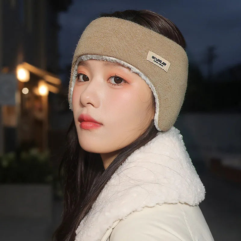 Soft plush winter earmuffs for women's coldproof ear protection for skiing, cycling ideal for snow or windy weather