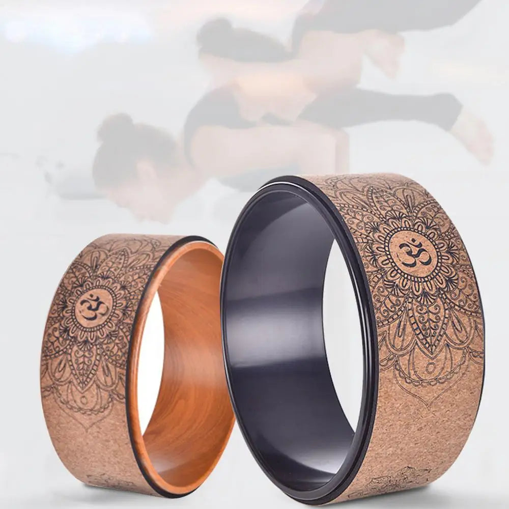 Enhance your practice with our premium natural cork yoga wheel: elevate back bending, stretching, and pilates with this hollow fitness circle - essential yoga accessory!